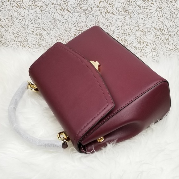 ava medium leather satchel oxblood